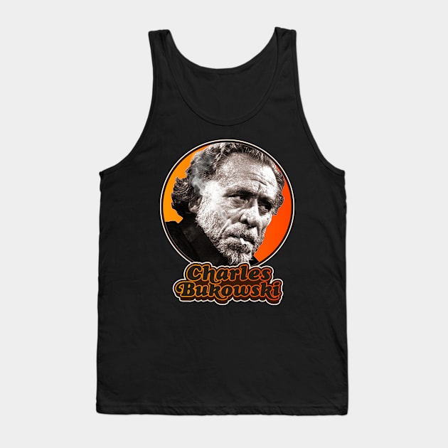 Retro Charles Bukowski Tribute Tank Top by darklordpug